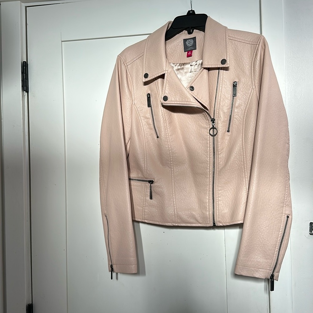 Pink Vince Camuto vegan leather jacket